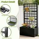 Metal Planter Box with Trellis,63"(H)*31.5(L)*15.8"(W)