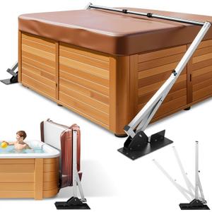 2026 Upgraded Hot Tub Cover Lifter 100% Stainless Steel, Fits Tubs 33-43" H x Up to 95" W, Heavy Duty Square Tubing, No Rust, Easy DIY for Rectangular & Square Spas