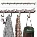 Heavy Duty Metal Wall Mounted Coat Rack - 10 Hooks Space Saving Wall Organizer, Aluminum Alloy Hook for Jackets/Hats/Backpacks, Modern Style Dragonfly Design Easy Mount (1 Item-10 Hooks)