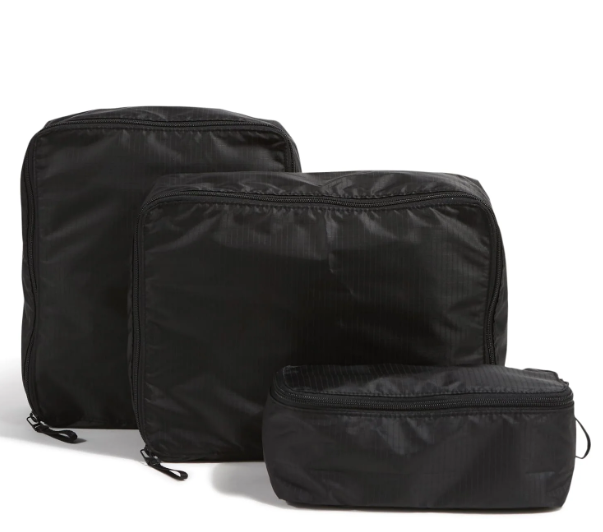 BAGAIL 3 Set Compression Packing Cubes Travel Accessories Expandable Packing Organizers Black