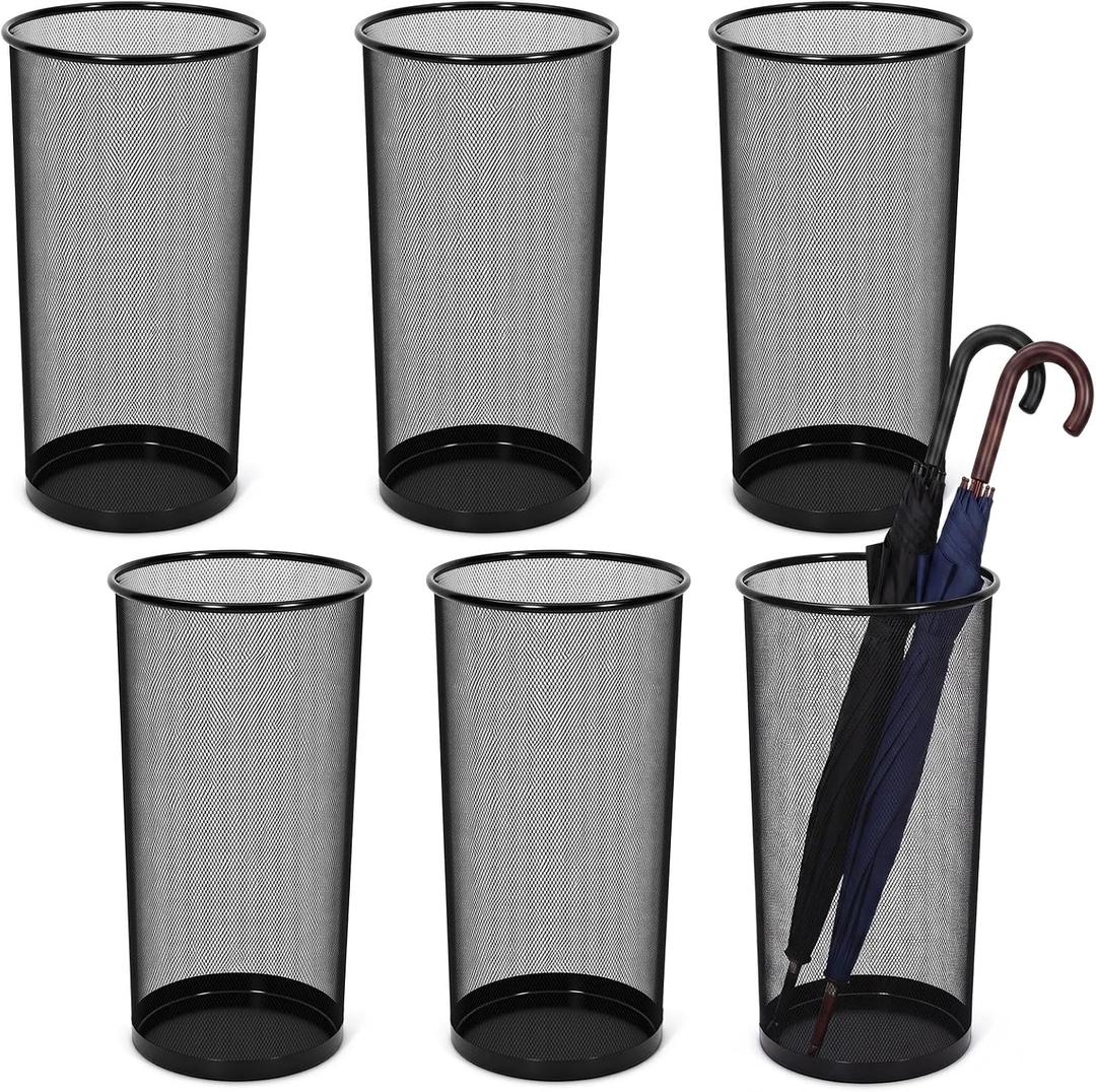 6 Pcs Large Mesh Umbrella Basket Black, 10.2 x 19.7 Inch