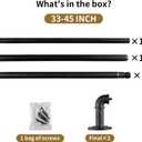 Industrial Curtain Rods for Windows 28 to 48 Inches, Blackout Wrap Around Curtain Rod, for Indoor and Outdoor, 7/8 Inch Diameter, 33 to 45 Inches, Black