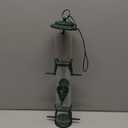 Bird Feeders for Outdoors (Green) Squirrel Proof Hanging Bird Feeder with Locking Lid & Adjustable Hanger, Chew-Proof, Weather Resistant 15 Inches 6 Port