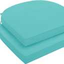 downluxe Outdoor Chair Cushions Set of 2 for Patio Furniture, Water-Resistant Patio Chair Cushions with Ties, High Density Foam Outdoor Seat Cushion, 17" X 16" X 2", Teal