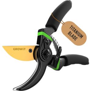 Ultra Sharp Japanese Steel Pruning Shears - Cuts 3X Easier, Weak Hand Arthritis Clippers, Rust-Resistant Titanium Coated Pruner, Effortlessly Cuts 3/4 Inch