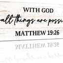 Jetec Farmhouse Bible Verse Scripture Wall Signs, with God All Things Are Possible Wooden Plaque Decor for Church Home Christian Wall Art Decor (17 x 6 Inch, Matthew)
