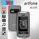 Artfone G6 Flip Phone for Seniors, 4G Unlocked Basic Phone, 2.4"+1.8" Screen, SOS Button, Speed Dial, Hans-Free, Big Buttons, Bluetooth, Camera, FM Radio, Charging Dock, Voice Time, Caller-ID, Gray