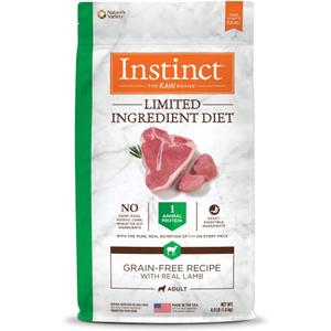 Instinct Limited Ingredient Diet Dry Dog Food, Real Lamb, 4 Lb. Bag | Single Animal Protein And Vegetable Recipe, Raw-Coated Kibble, Grass-Fed Lamb, Gentle On Sensitive Stomachs (EXP 04/02/27)