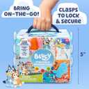 Bluey Stackable Sensory Case - Reusable Bin With Stickers, Play Sand Bags, Coloring Activities, Toys for Toddlers 1-3, Sensory Toys, Medium