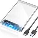 POSUGEAR 2.5'' External Hard Drive Enclosure USB 3.0 to SATA III Tool Free Clear External Hard Drive Case for 7mm/9.5mm 2.5 inch SSD HDD with UASP, Compatible with WD Toshiba Samsung PS4 Xbox PC TV