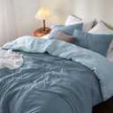 Bedsure King Comforter Set, Mineral Blue Soft Prewashed Bedding for All Seasons, 3 Pieces GentleSoft Bed Set, 1 Lightweight Comforter (104"x90") and 2 Pillowcases (20"x36")