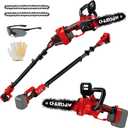 2-in-1 Cordless Pole Saw, 8 Inch Brushless Pole Chainsaws Compatibility with Milwaukee 18V Battery(No Battery), 8 lb Lightweight, Auto Oiling, 14.8 FT MAX Extension Pole Saws for Tree Trimming