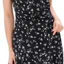 ZTC Floral Summer Dress for Women Spaghetti Strap Sleeveless A-line Dress Casual Beach Daily Wear Perfect for Vacation (Black, M)