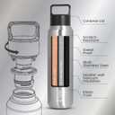 Sports Water Bottle Stainless Steel 27 Oz Leak Proof Gym & Sports Bottles for Men & Women Double Walled & Vacuum Insulated With Dishwasher Safe (SILVER)