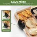 YANG Charcuterie Board with Lid, Divided Bamboo Serving Tray with Handle & Locking Lid, Portable Serving Platter for Party Outdoor Picnics Camping Gift Ready (6 Compartments,Rectangular)