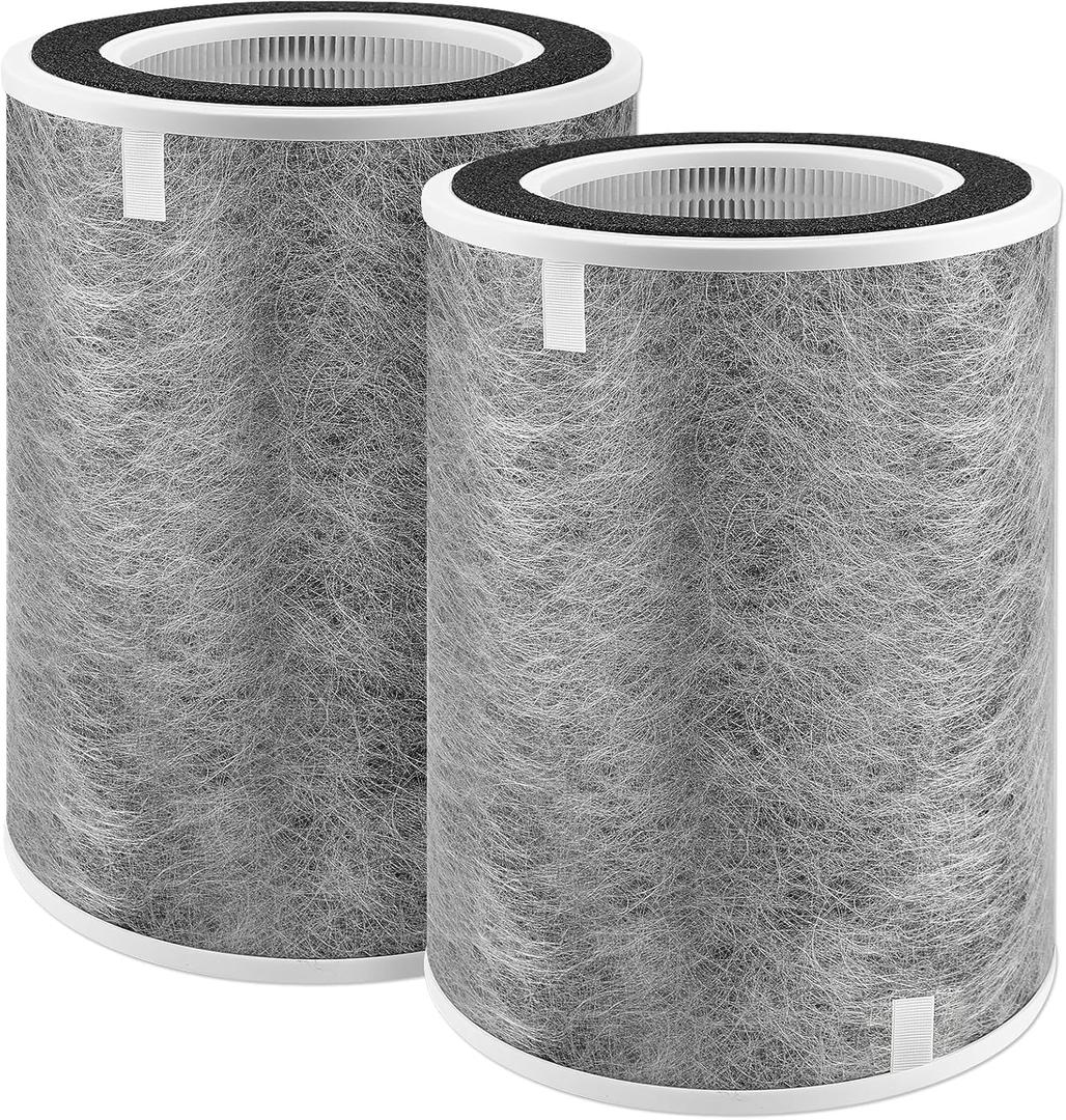 2 PCS HP201 HP202 Replacement Filter Compatible with Shark HP200 HP300 Series HP201 HP202 HP301 HP302 UA205 HC501 HC502 Air Purifier MAX, Compare to Part # HE2FKBAS, HE2FKBASMB