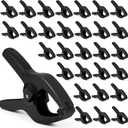 Small Spring Clamps 3.5 inch 30 Pack,Plastic Mini Clips,Heavy Duty for crafts,Woodworking,Backdrop & Photography Studios(Black)