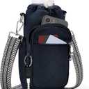 SYTRAH Water Bottle Carrier Bag with Strap, Water Bottle Purse with Phone Pocket 40oz for Walking Hiking (Dark Blue)