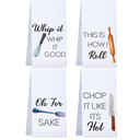 Patelai 4 Pieces Funny Kitchen Towels Dish Towels with Funny Saying Cute Decorative Dishcloths Sets Fun Dishcloths for Housewarming Present Home Kitchen Tools, 16 x 24 Inch