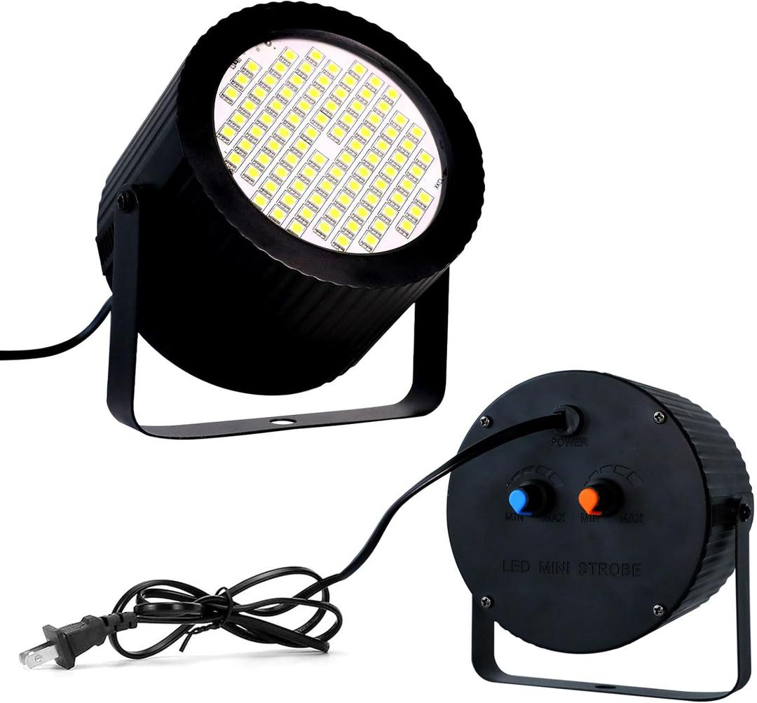 ENUOLI LED Strobe Light 88 Super Bright LED Light with Sound Activation and Manual Control,Variable Flash Speed Control Flashing Lights for Halloween,Xmas Clubs,Disco,Bars,Party Lights(White)
