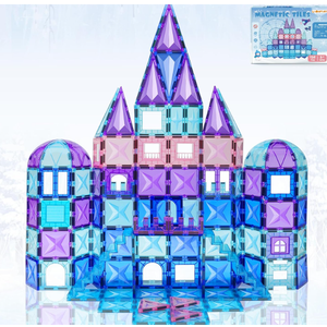 Lionfunt Magnetic Tiles, 130 Pcs, Ages 3+