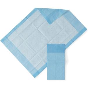 Medline Light Absorbency Underpad, 17" x 24", 100 Count, Disposable Chucks, Bed, Furniture & Surface Protection, For Kids, Adults, Elderly, Puppy Pad, Changing Pad, Incontinence Pee Pad