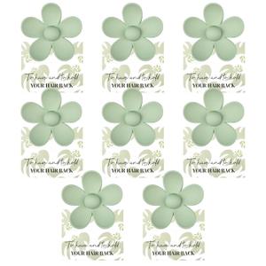 DEEKA Floral Hair Clip - 8 Pack Bridesmaid Proposal Gifts with Floral Card Hair Clips, Sage Green, for Bridesmaids Bachelorette Party Favors