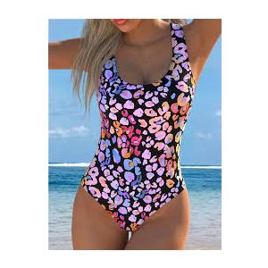 AI'MAGE Women's One Piece Swimsuit Tummy Control Halter Ruched Deep V Neck Bathing Suits (M)