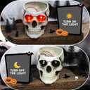 Halloween Skull Head Decor, Resin Skull Statues, Resin Skull Head Tabletop Decoration for Halloween Home Office Decor Candy Servers