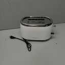 MELLERHOME Retro Toaster 2 Slice, 7 Browning Levels, 3 Functions (Reheat, Defrost, Cancel), Removable Crumb Tray, Under Base Cord Storage, White Toaster Kitchen Appliances