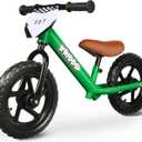 KRIDDO Toddler Balance Bike 2 Year Old, Age 18 Months to 5 Years Old, 12 Inch Push Bicycle with Customize Plate (3 Sets of Stickers Included), Gift Bike for 2-3 Boys Girls, Green