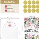 Artoid Mode 24 Pack Rose Flower Happy Mother's Day Cards Gift With Envelope & Stickers Blank Note Greeting Cards, 5 x 7 Inch