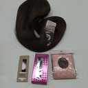7JHH WIGS Hair Dye Wig for Women Synthetic Hair Natural Long Straight Wig With Bangs (22inch, Cold brown)