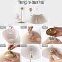 Pleated Table Lamp, S Tube Modern Table Lamp for Bedroom, Bedside Lamps with Organic Textured Linen Lampshade for Nightstand Bedroom Home Office Decor, Gold
