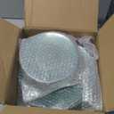 100PCS Green Plastic Plate, Clear Green Disposable Plates Heavy Duty, Fancy Floral Disposable Plates Include 50 Dinner Plates and 50 Dessert/Salad Plates for Party & Christmas