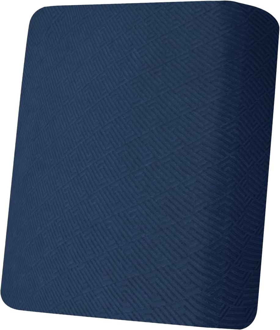 ZNSAYOTX Stretch Individual Cushion Covers Sofa Chair Cushion Couch Seat Covers Slipcovers Soft Replacement Unique Pattern Furniture Protector with Elastic Bottom (Navy, 1 Pc Cushion Cover)