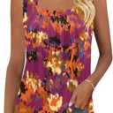 KTILG Summer Sleeveless Square Neck Tops Flowy Pleated Tunic Tank Tops for Women Loose Fit, Size Small