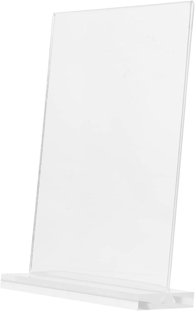 Gadpiparty 6Pcs Acrylic Menu Display Holders Double Sided Tabletop Sign Stands for Restaurants Offices and Events Lightweight Sturdy Base Easy to Use for Posters and Menus