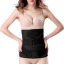 ChongErfei 3 in 1 Postpartum Belly Wrap - Recovery Belly/Waist/Pelvis Belt Black Postpartum Belly Band,Black L
