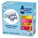 Crystal Light Refreshing Drink Mix Variety Pack, 44 Packets, for Convenient Hydration, Lemonade, Raspberry Lemonade, Peach Iced Tea, Fruit Punch, Natural and Artificial Flavor, Zero Sugar, 4.18 oz (EXP 11/07/27)