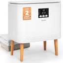 SereneLife Rectangular Towel Warmer Bucket, Large Capacity Blanket and Towel Warmer for Bathroom, Single-Touch Control, Energy-Efficient Design with Auto Shut-Off, 20L Capacity, White (Natural)