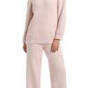 Piece Fleece Pajamas for Women Set Loungewear Outfits Knit Sweater Womens Long Sleeve Fuzzy Pajama Sets