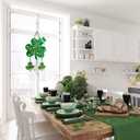 2 x Happy St. Patrick's Day Door Sign Wooden Irish Hanging Welcome Board Shamrock Shaped Wooden Hanging Sign with Rope for St. Patrick's Day Party Home Decor, 10.6 x 11.8 Inches