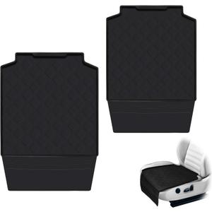 Car Seat Protector for Kids, Featuring Latch-Compatible Design with Waterproof Anti-Spill and Compression Damage Protection (Black-2pcs)