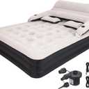 Queen Size Air Mattress with Adjustable Headboard and Pump, Inflatable Bed Blow Up Mattress