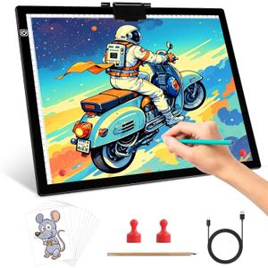 Wsenlight A3 Light Pad for Tracing Light Board for Diamond Painting Drawing Light Box with Magnetic Clip 2 Magnets Portable Light Pad for Weeding Vinyl, X-ray Viewing, Animation, Sketching, Tattoo