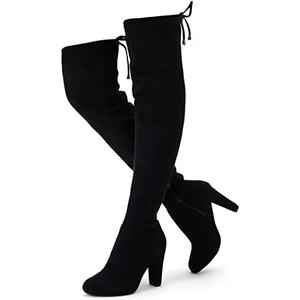 Vepose Women’s Thigh High Over The Knee Boots Suede Fashion Long 3.5 Inch Heel Boots with Zipper Size 6