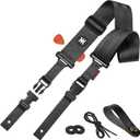 Amumu SNAPLOCK Guitar Strap with Clip - Black Nylon Seatbelt for Acoustic, Electric & Bass Guitar - 2" Wide