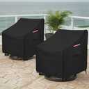 Okcool Outdoor Swivel Chair Cover 2 Pack,Outdoor Furniture Patio Chair Covers Waterproof Clearance,(30" W x 34" D x 38.5" H) Outdoor Lawn Patio Furniture Covers,Black