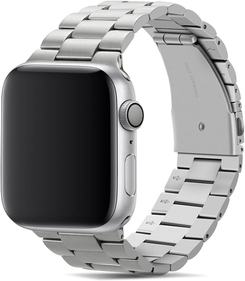 Tasikar Band Compatible with Apple Watch Band 49mm 46mm 45mm 44mm 42mm Premium Stainless Steel Metal Replacement Strap Compatible with Apple Watch Ultra 3 2 1 Series 11 10 9 8 7 6 5 4 3 2 1 SE, Silver